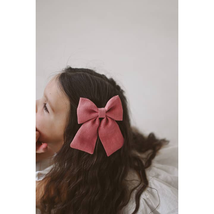 Lanika Atelier, Nika Korošec s.p. - Wholesale Hair Bow - Women's - Midi linen hair bows in pastel colors2