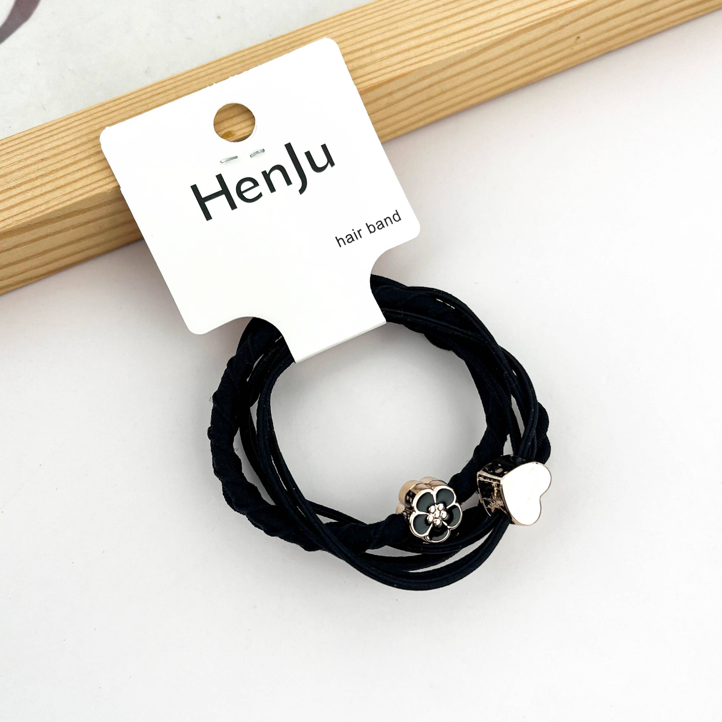 SoapElenGlen - Wholesale Hair Tie - 4pcs Heart Hair Tie Set, Flower Hair Tie1