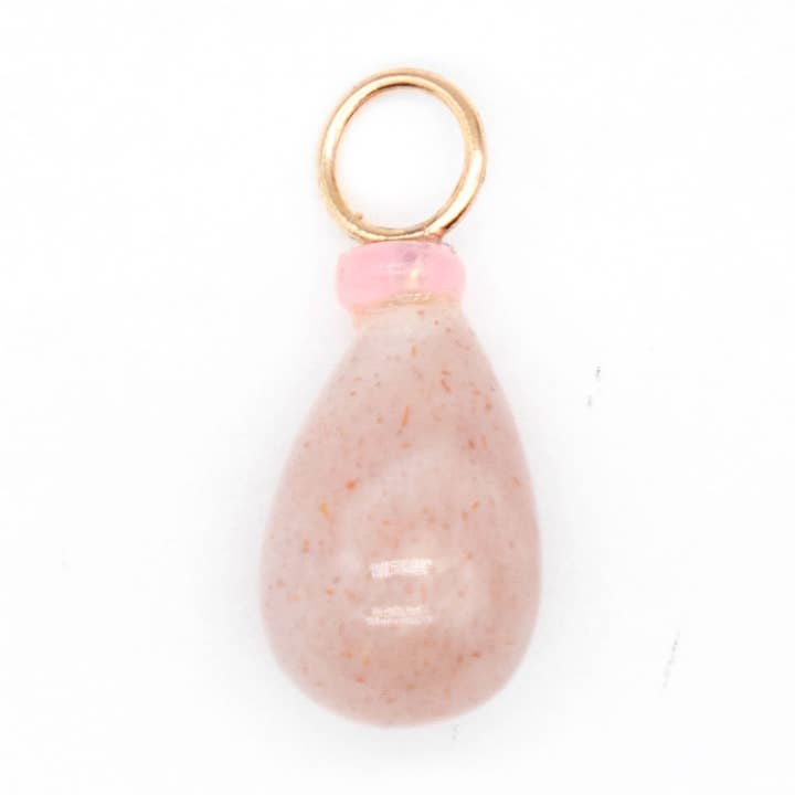 Pink Moonstone and Opal Gemstone Charm for wholesale by The Necklace Studio