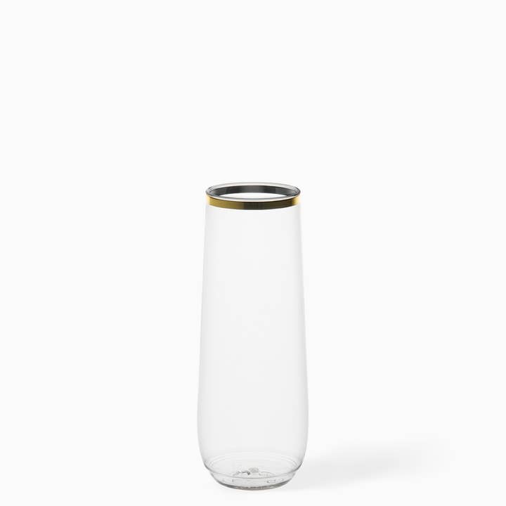 POP 9oz Flute Gold Rim - Bulk for wholesale by TOSSWARE