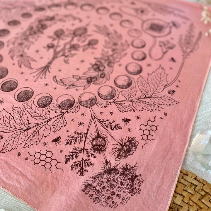 Wanderite – wholesale Bandana – Unisex – Bandana | Lady Herbs | Hand Dyed | Rose7