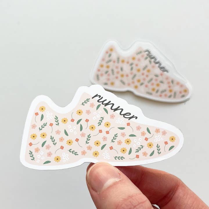 Autocollant de chaussure de coureur floral pour la vente par Keegsie Running