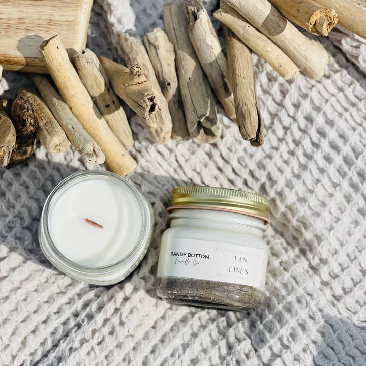 Sandy Bottom Candle Co. - Wholesale Jar/Filled Candle - Tan Lines 6 oz Soy Candle0