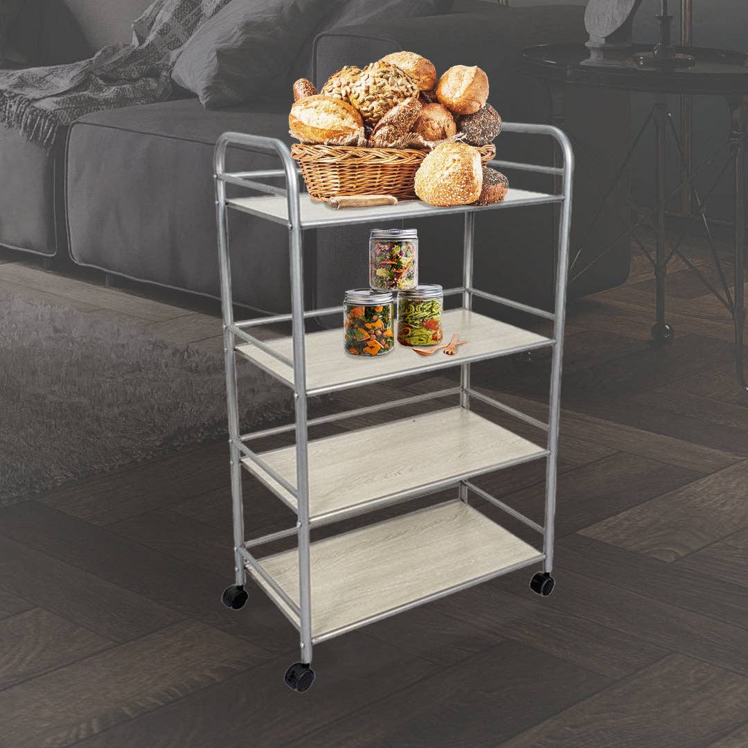 DisplayCanada - Wholesale Free Standing Shelf - LARGE-Utility Wood Shelf Rolling Rack #UR2406S1
