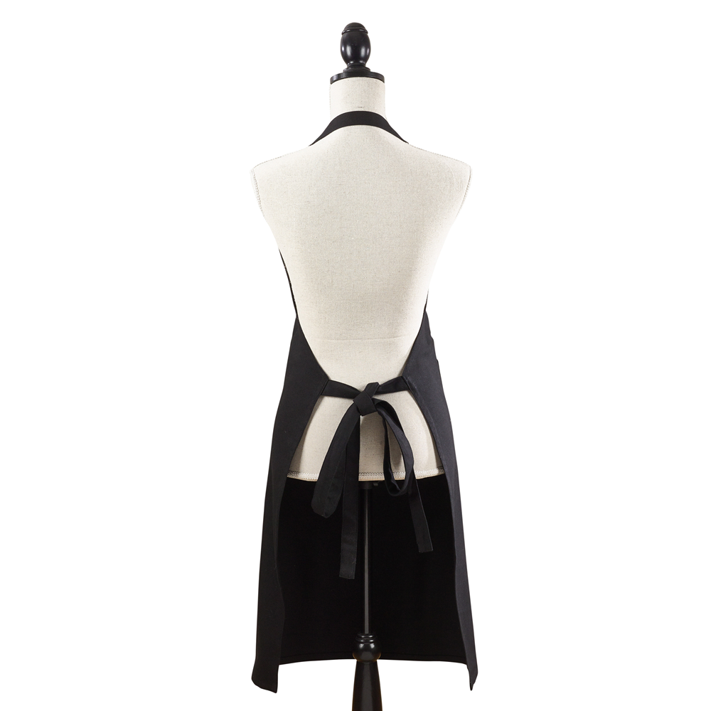Fennco Styles - Wholesale Apron - Black Cuisine Denim Cotton Full-Sized Apron 1