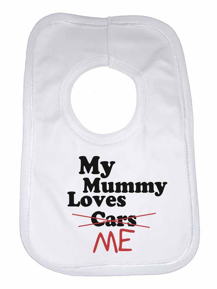 My Mummy Loves Me Not Cars - Bavettes pour bébés pour la vente par Little Ratbag