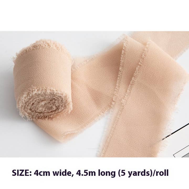 ACCITY - Wholesale Ribbon - Gift Wrapping - HAND-TORN RAW EDGE CHIFFON RIBBON SNOW YARN_CWMM57877