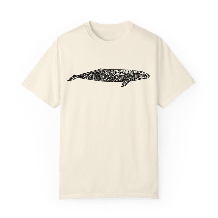 Gray Whale 100% Cotton Printed Adult Unisex Tee for wholesale by Our Wild Puget Sound
