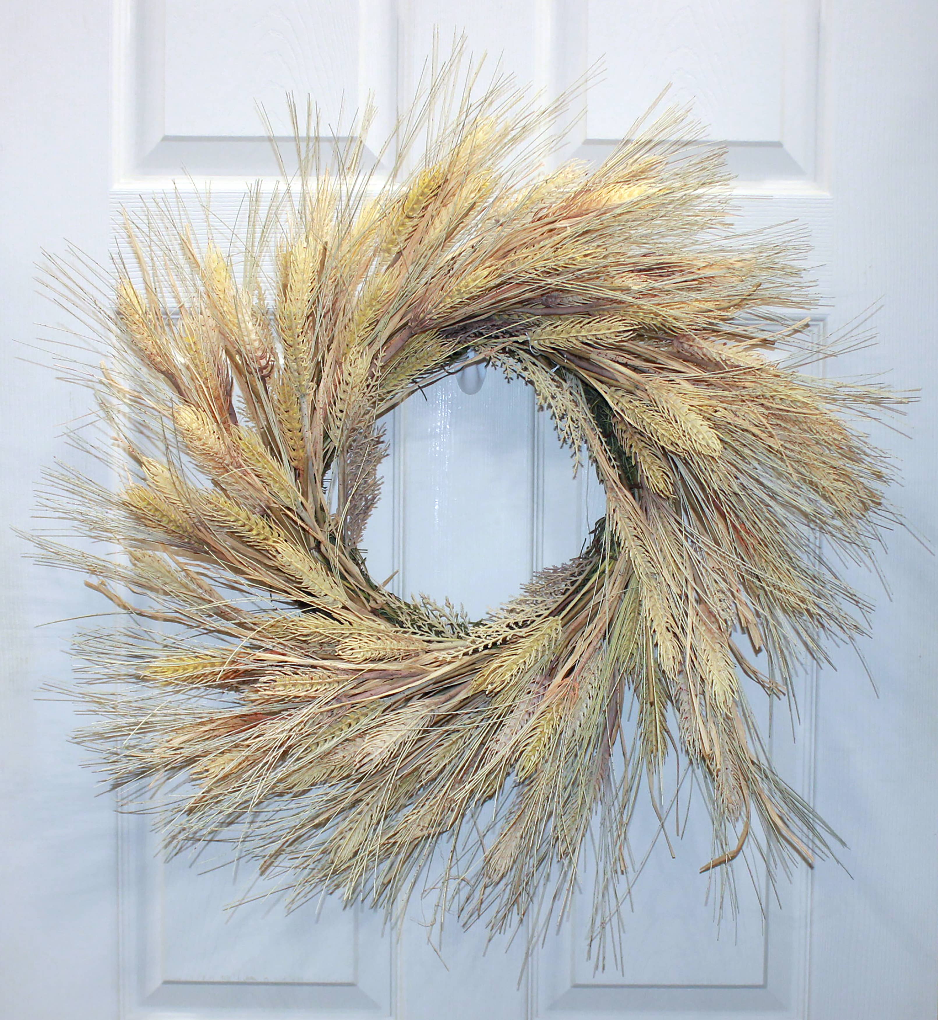 WORTH IMPORTS - Wholesale Wreath - 28" Artificial Wheat & Grass Wreath on Natural Twig Base3