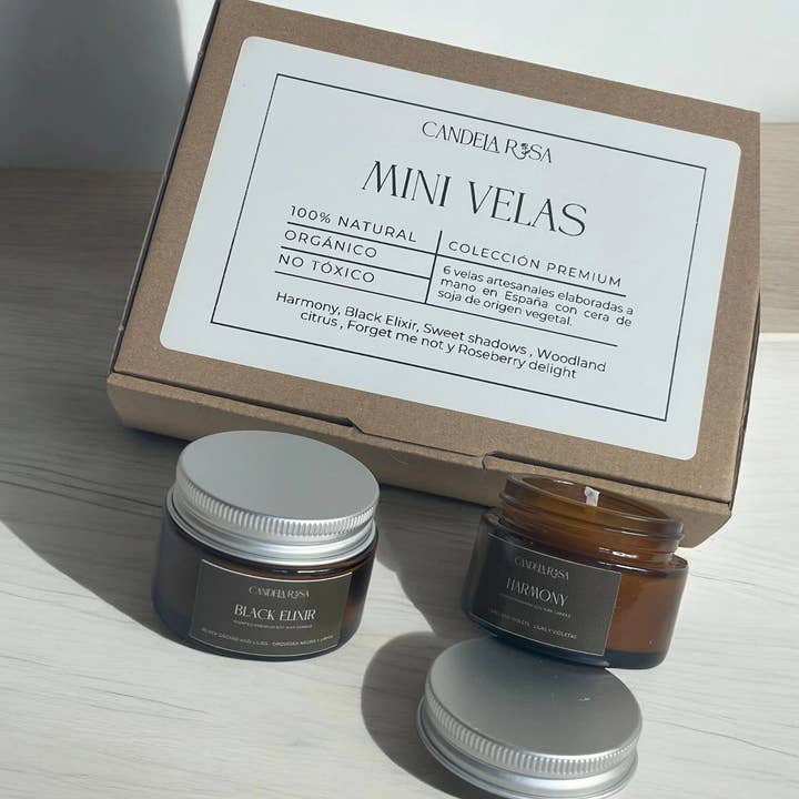 Candela Rosa - Wholesale Jar/Filled Candle - Pack 6 mini scented candles Premium Collection