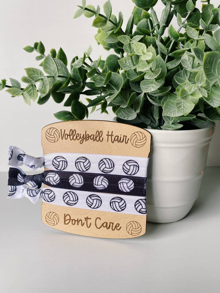 Volleyball Hair Don't Care Hair Ties for wholesale by The Junkin’ Mamas