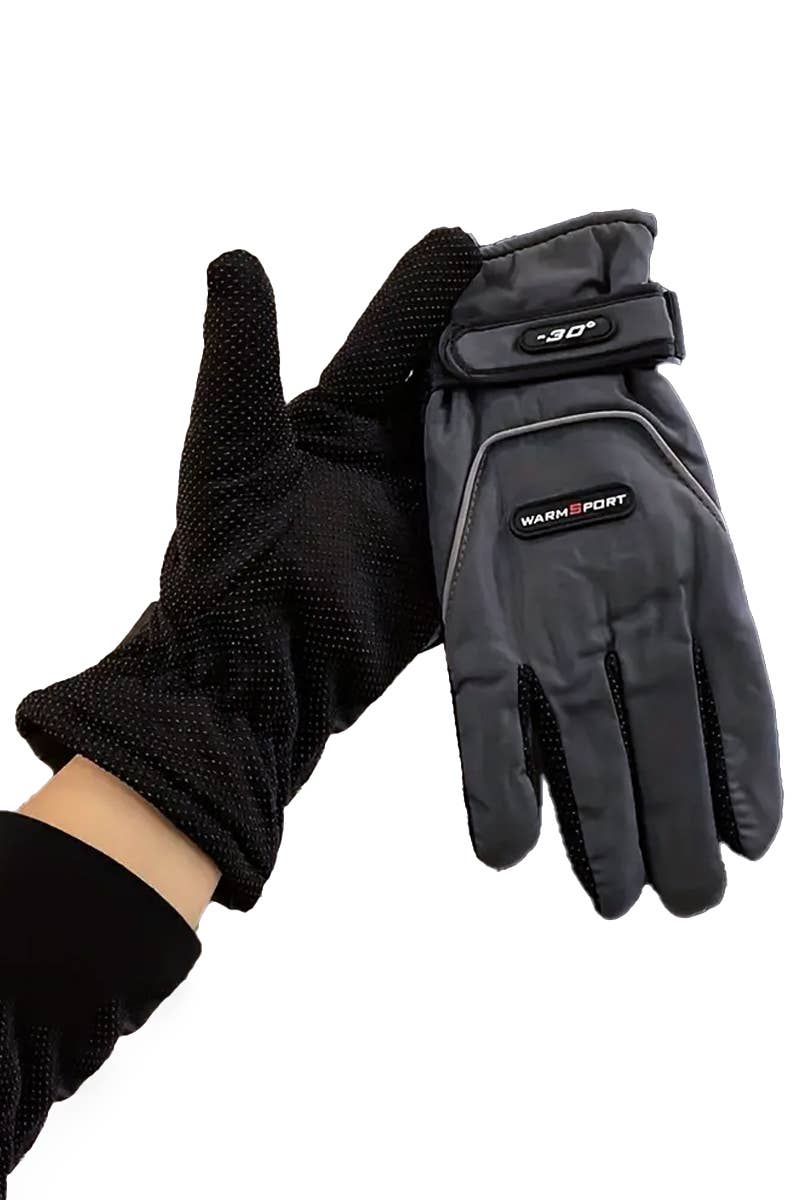 ASSORTITI Guanti da sci sportivi da uomo caldi, in colori neutri scuri, con logo in vendita all'ingrosso su Faire5