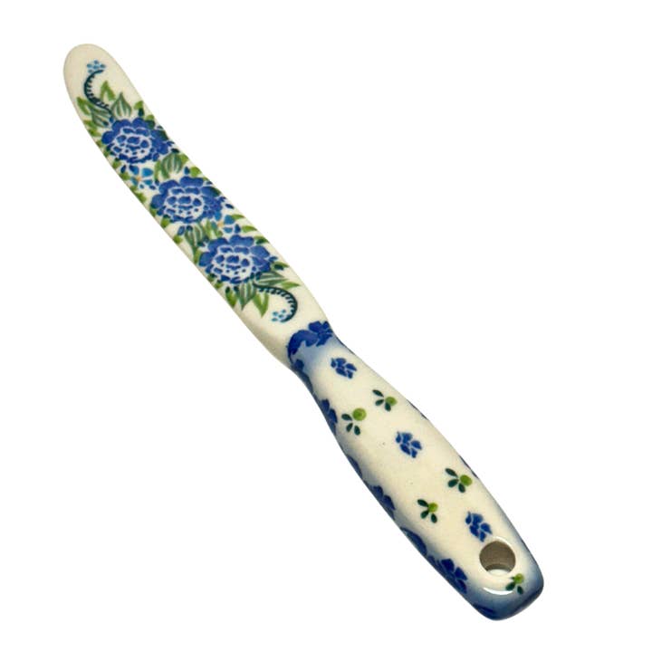 Coltello, Spalmaburro - Crisantemo Blu per la vendita all'ingrosso da parte di Music City Polish Pottery