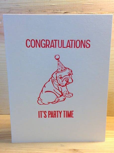 Grattis valp Letterpress Card för wholesale av Coffee n Cream Press