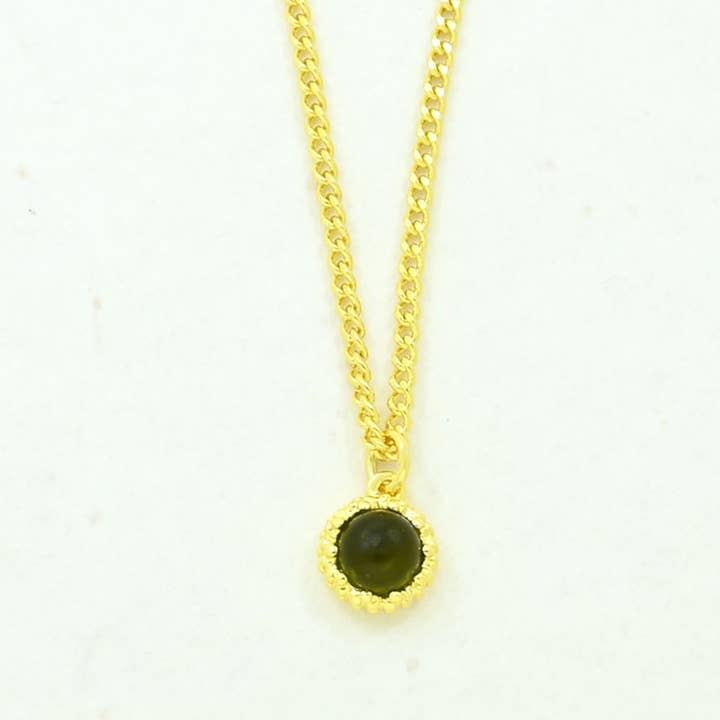 Dove Necklace Gold Plated - Green Tourmaline for wholesale by Schmuckoo Berlin