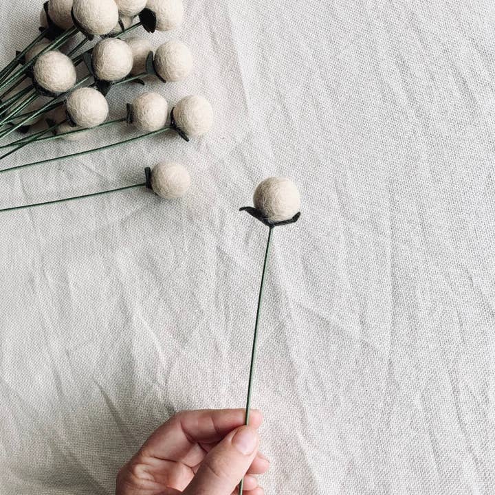Fleurish Felt Flower Co. - Wholesale Artificial flowers - Felt Linen Seed Stem
