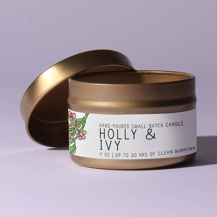 Holly & Ivy - Lata - Just Bee Candle para venta al por mayor de Just Bee