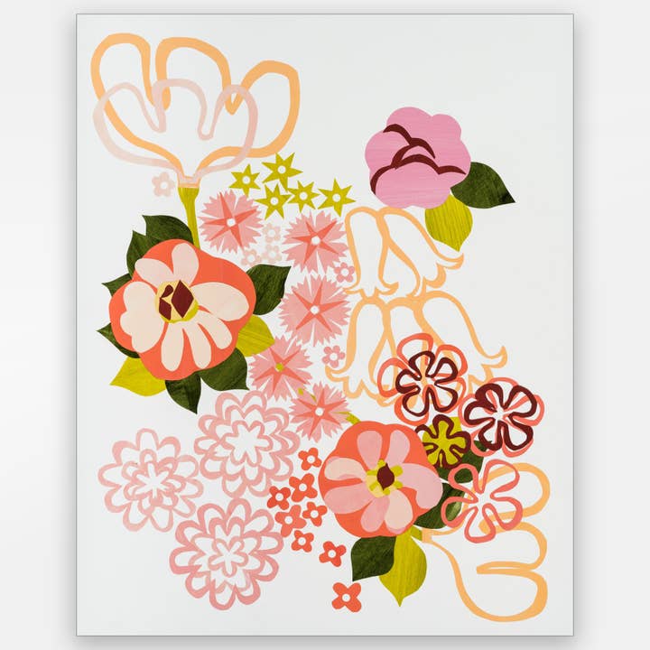 Astratto floreale in coralli e arance per la vendita all'ingrosso da parte di Paste