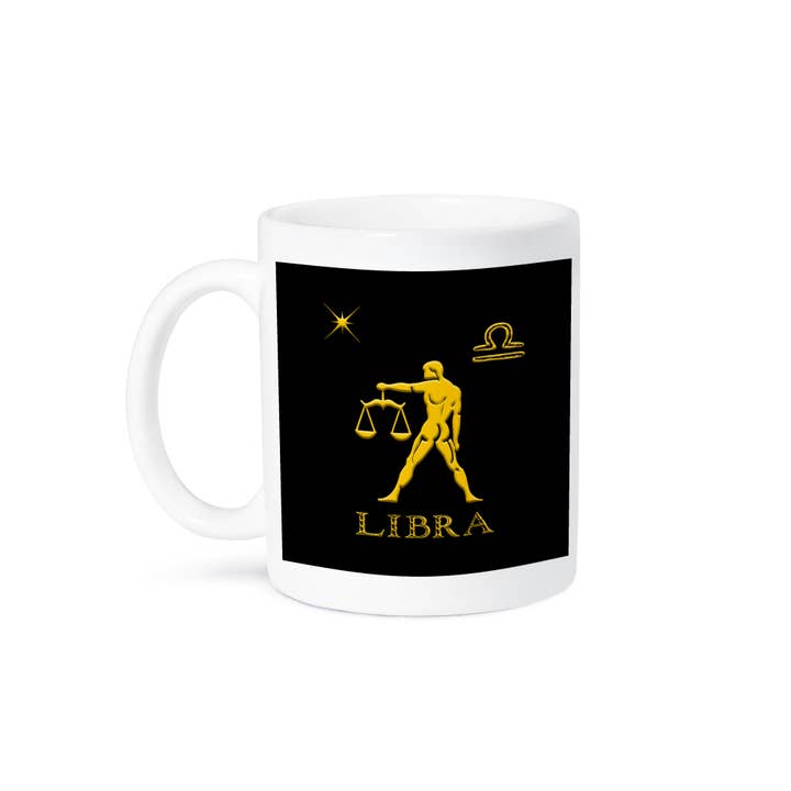 3dRose - Wholesale Coffee Mug - 3dRose, Libra Zodiac symbol. Image of a man with scales, a star and a sign, Mug8