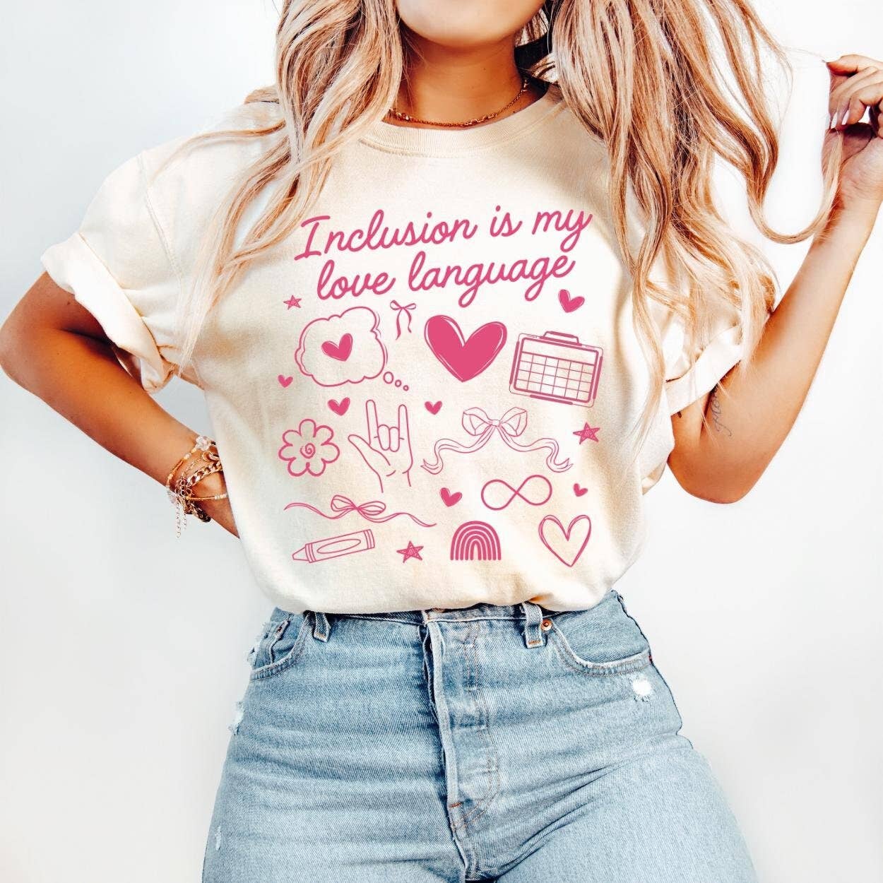 NVC Ecommerce LLC - Wholesale Graphic Sweatshirt - Women's - Inclusion Is My Love Language Sweatshirt, Valentine T-Shirt