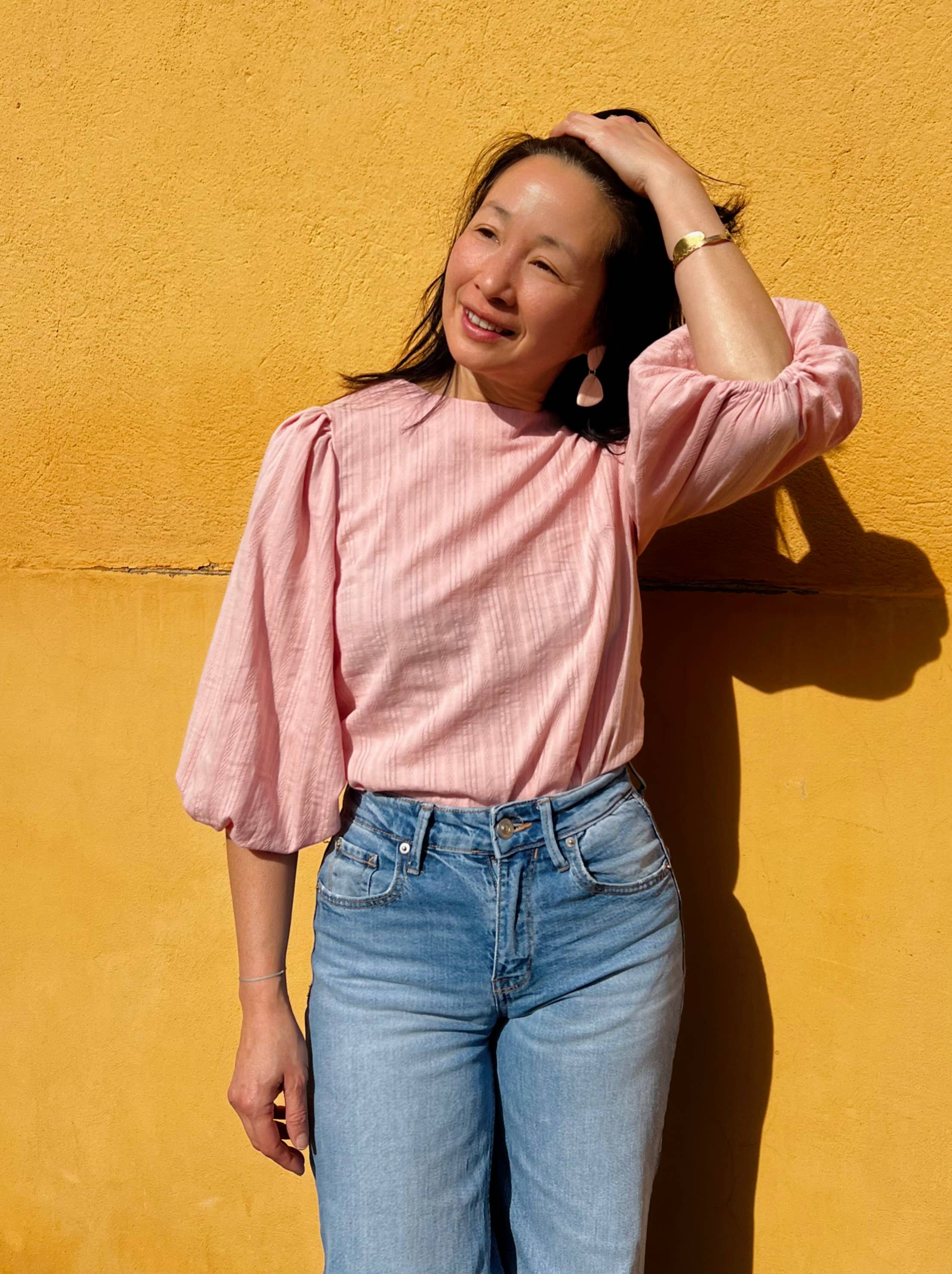 MY DRESS MADE - Wholesale Blouse - Women's - IRIS embroidered fabric in powder pink - 100% cotton1