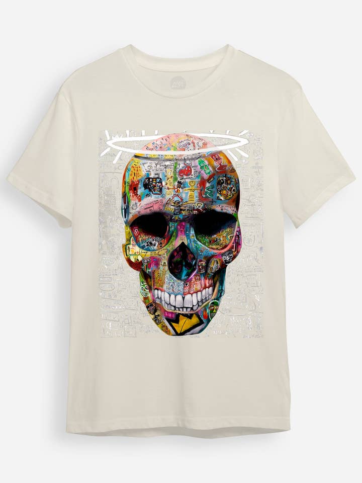 T-shirt design art crâne colorée pour la vente par MÄKELISMOS