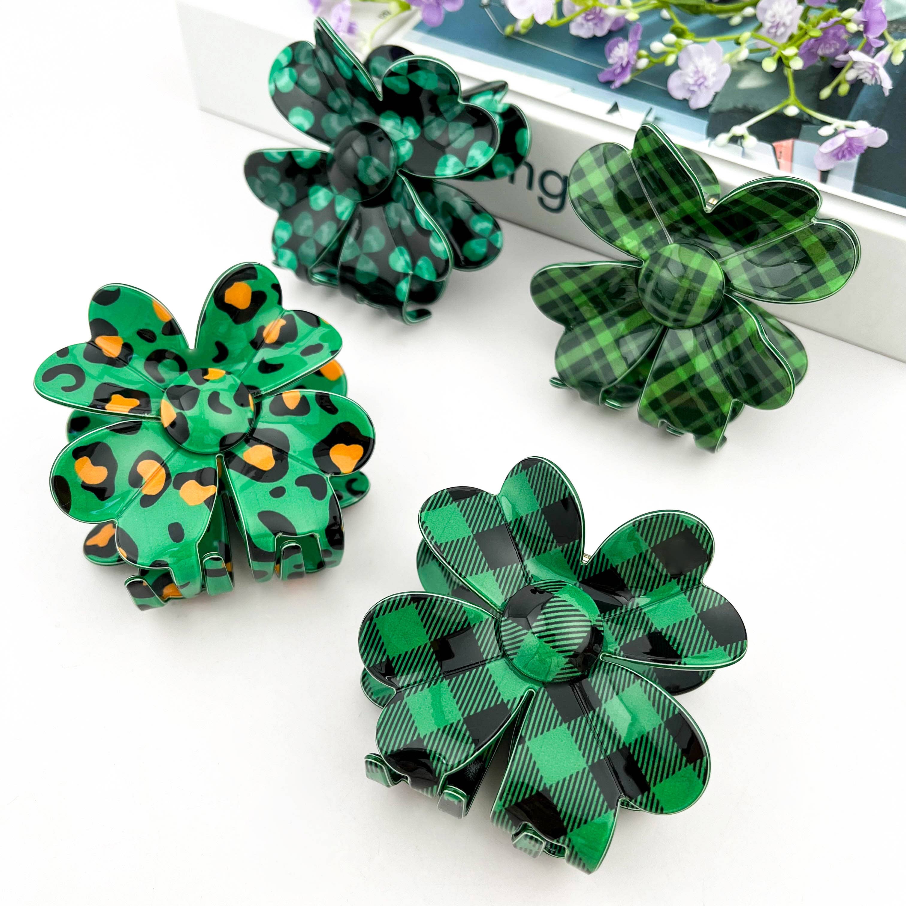 SoapElenGlen - Wholesale Hair Clip - Women's - Four-leaf Clover Claw Clip, St. Patrick's Day Hair Clip7