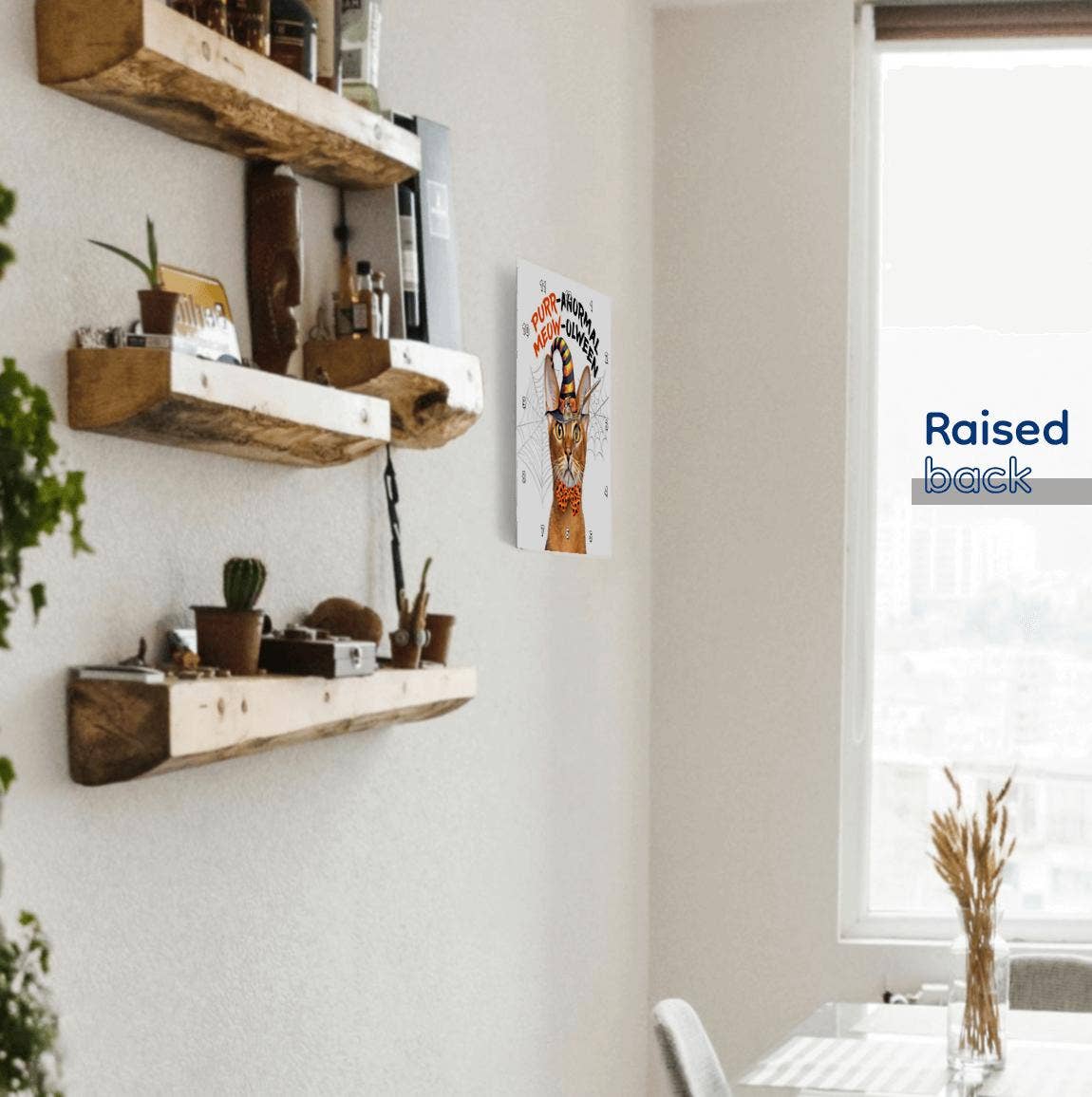 3dRose - Wholesale Wall Clock - 3dRose, Cute Abyssinian Cat in a Wizard Hat with Cobwebs for Halloween, Wall Clock4