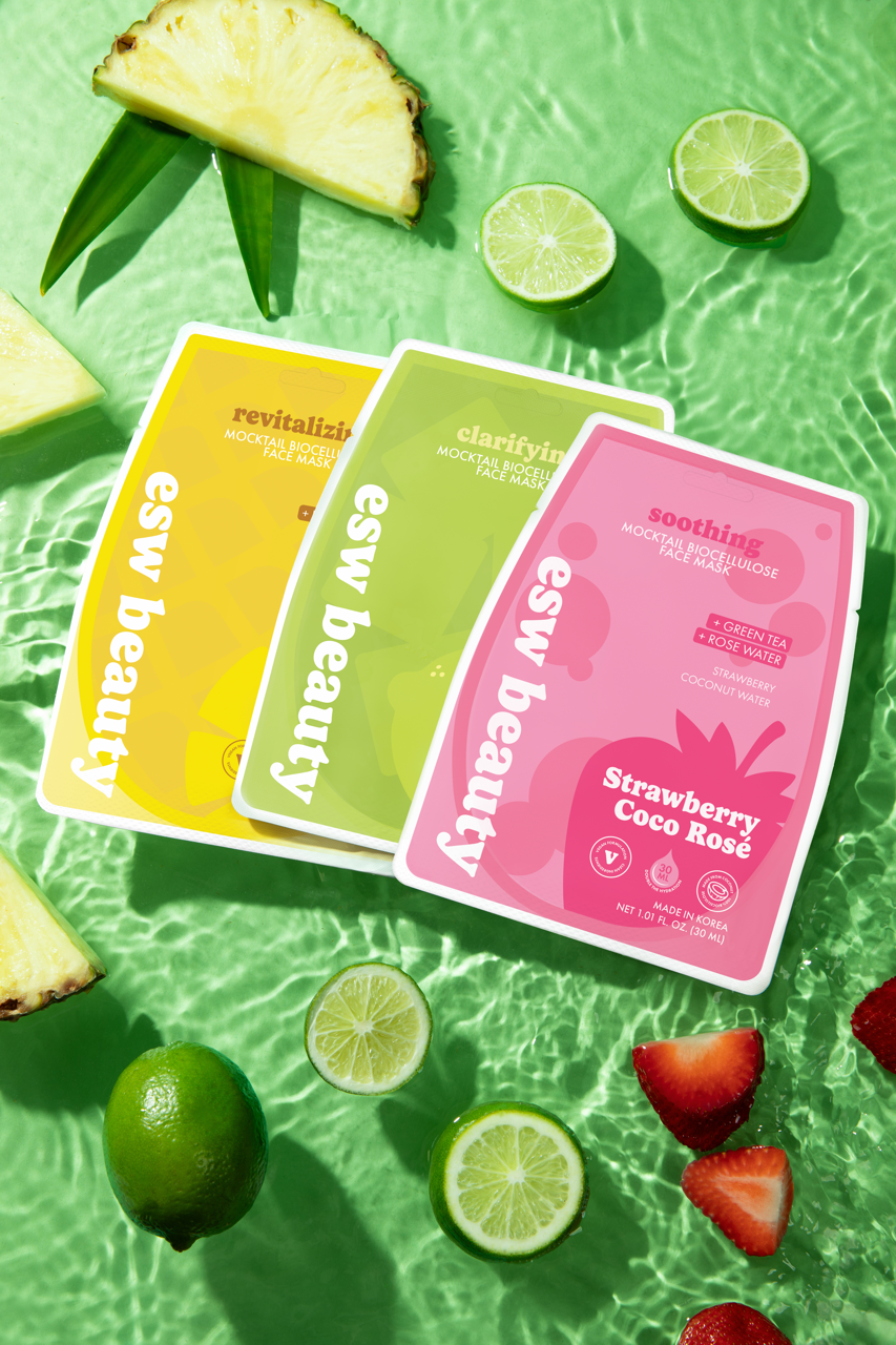ESW Beauty - Wholesale Skincare Face Mask - Coco Lime Mojito Clarifying Biocellulose Mocktail Mask9
