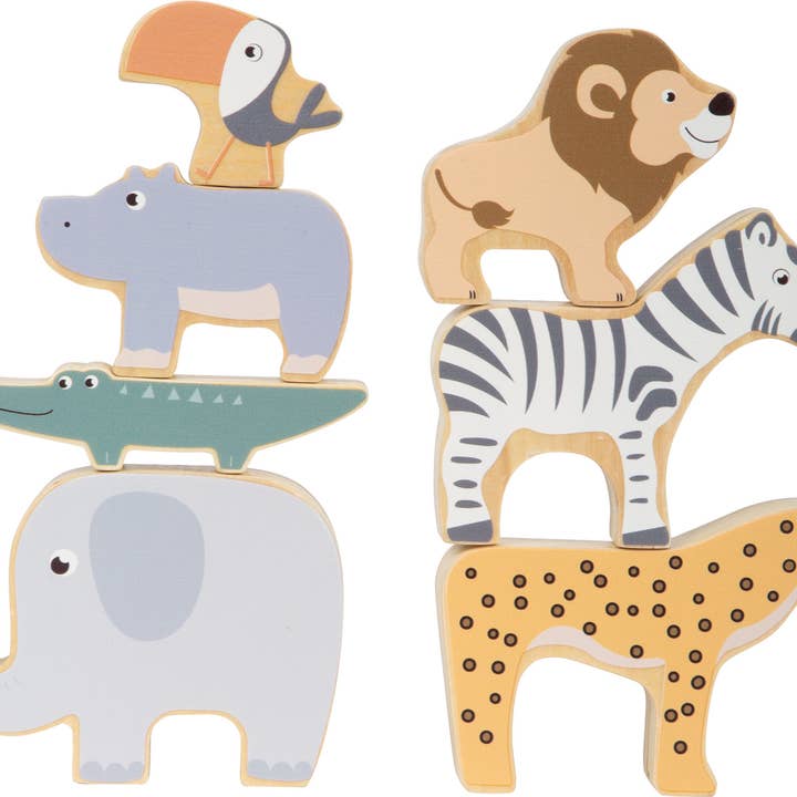 small foot - Wholesale Wood Toy - Kids - Stacking Animals "Safari"