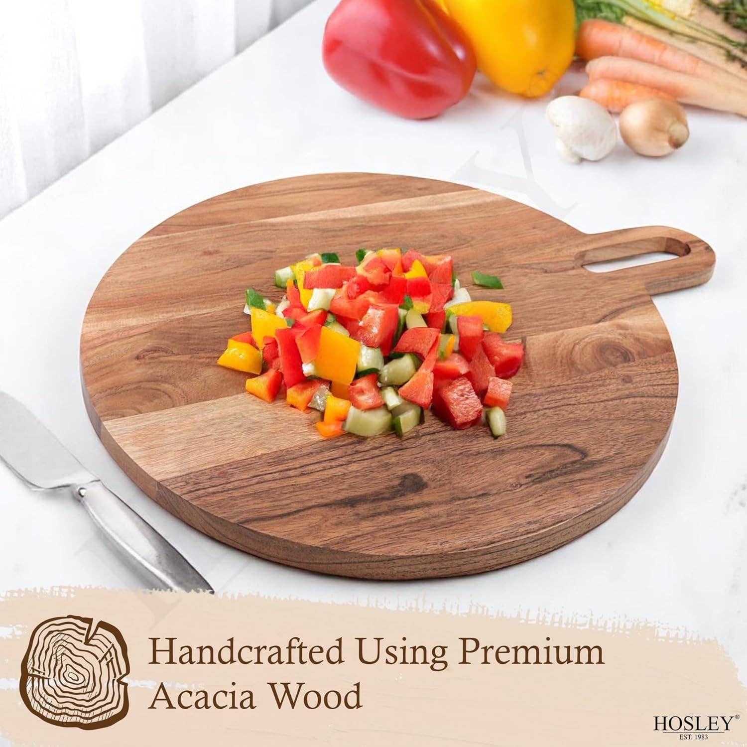 Hosley - Vente Planche à découper - Hosley® Planche à Découper en Bois d'Acacia Extra Large de 48,9 cm4