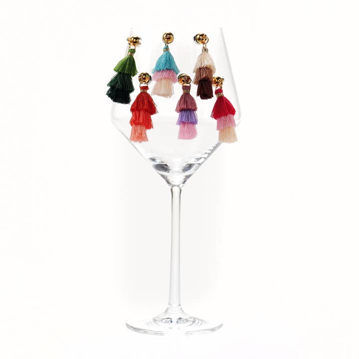 Tiered Tassel! Cheers Charms, Set of 6 for wholesale by ViVi Vitello