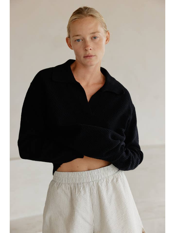 MOD REF - Wholesale Knit Sweater - Women's - The Archie Sweater | Polo Collared Knit Sweater8