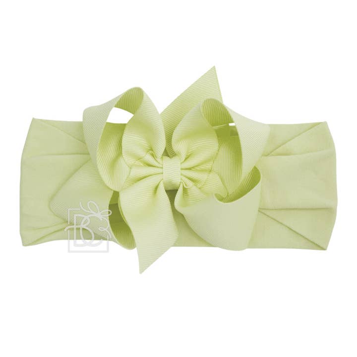 Beyond Creations, LLC - Wholesale Fashion Headband - Kids - WIDE PANTYHOSE HEADBAND W/CLASSIC GROSGRAIN BOW15