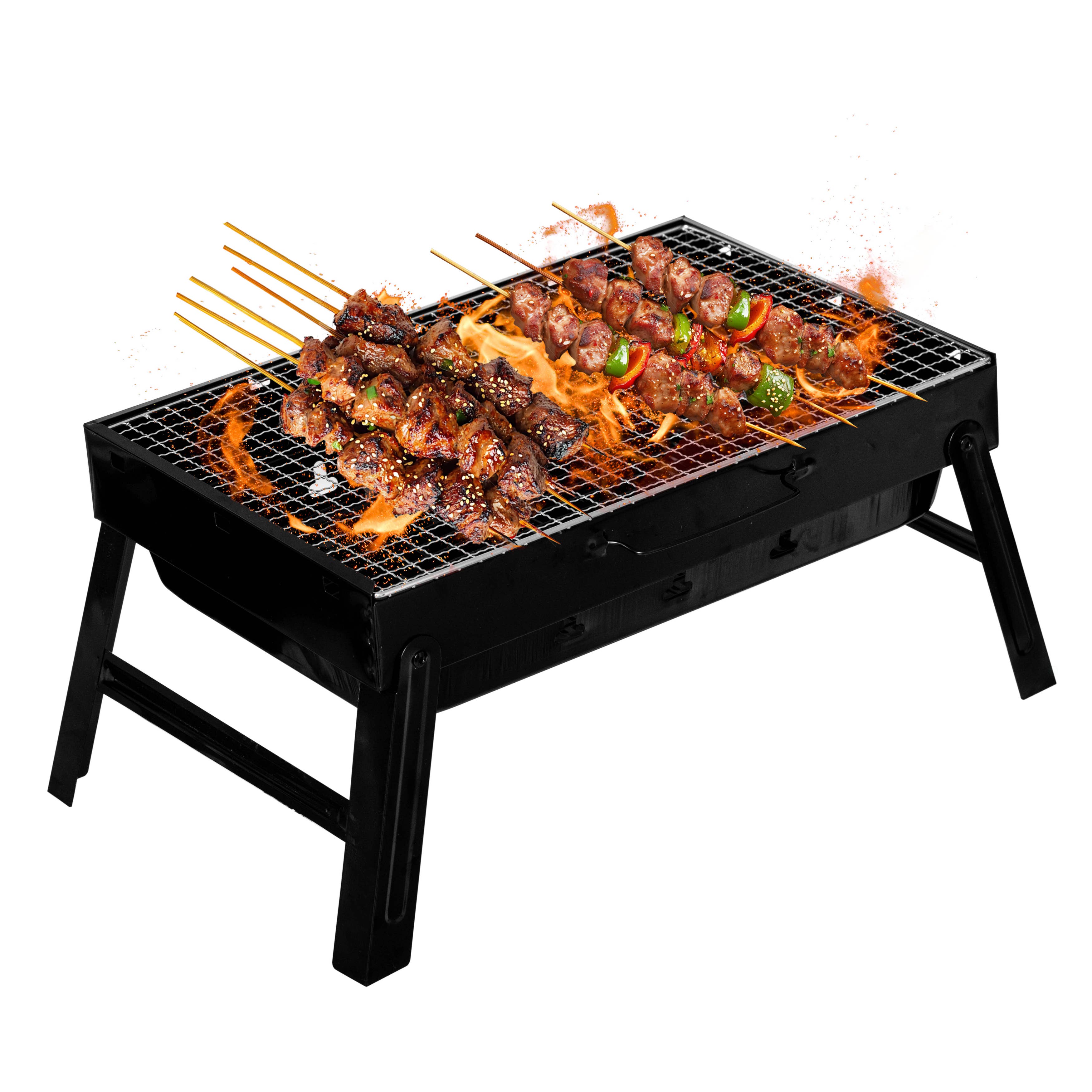 Quickway Imports - Wholesale Outdoor Grill Tools - Portable Charcoal Grill Foldable Stainless Steel BBQ5