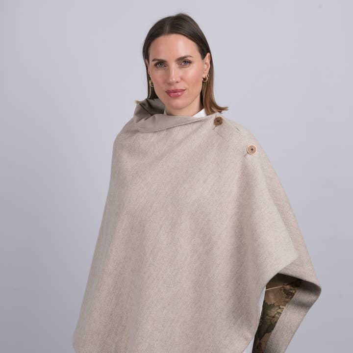 Women's Alpaca Classic Tweed Cape for wholesale by Celtic Tweed