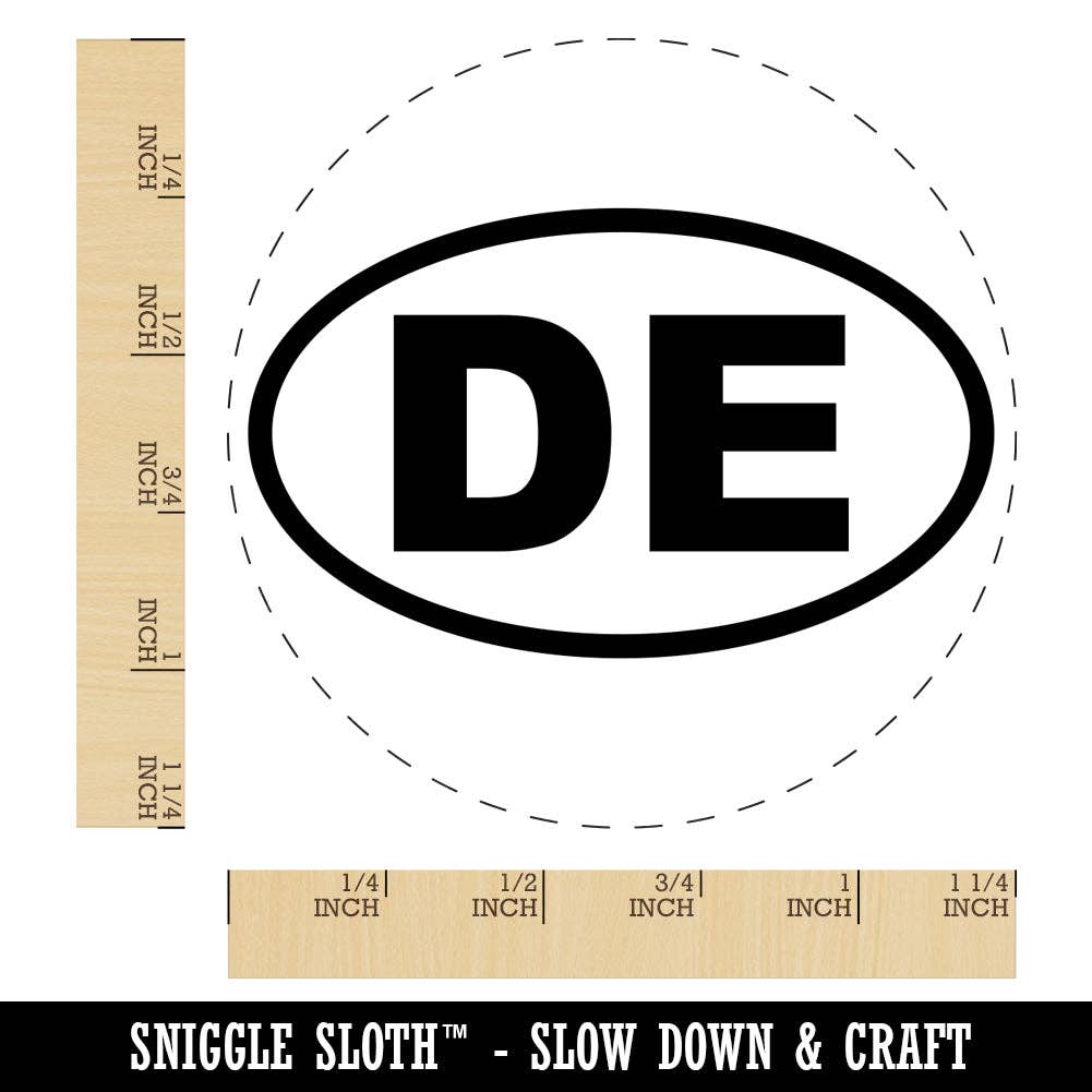 Sniggle Sloth - Wholesale Rubber/Decorative Stamp - Germany Deutschland DE Euro Oval Rubber Stamp for Stamping Crafting Planners3