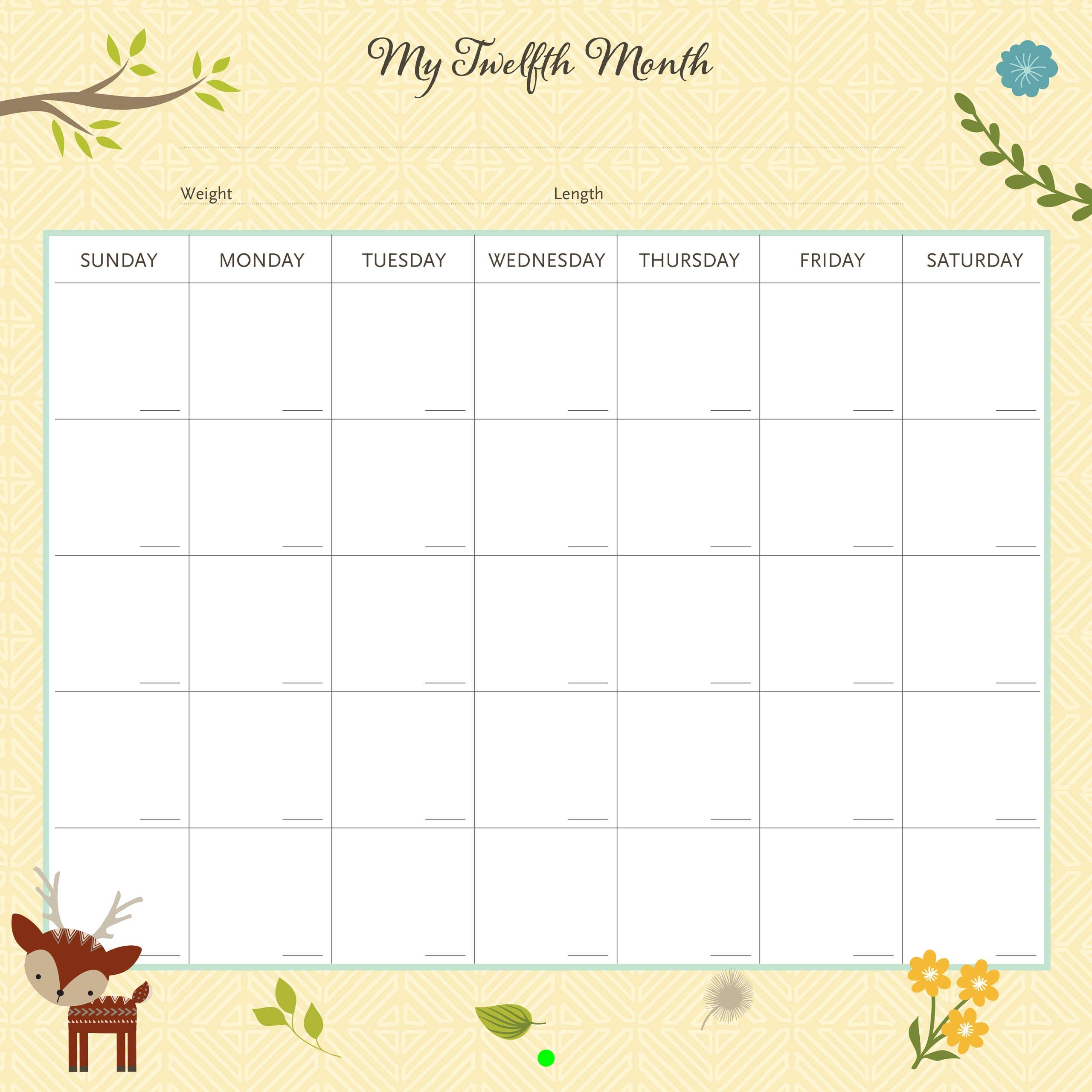Peter Pauper Press - Wholesale Calendar - Kids & Baby - My Life as a Baby: A First-Year Calendar (Woodland Friends)2