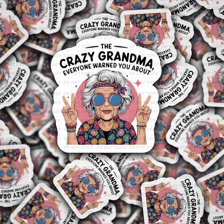 DC 1714 - La abuela loca de la que todos te advirtieron Pegatina troquelada para venta al por mayor de It's Transfer Time