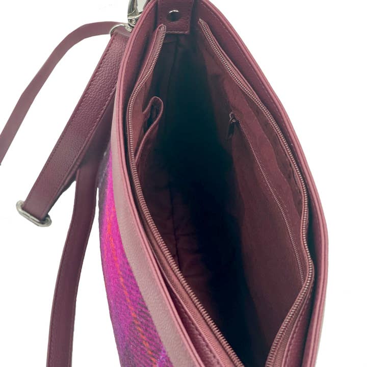 maccessori - Wholesale Shoulder Bag - Women's - Harris Tweed Large Shoulder Bag Purple Check