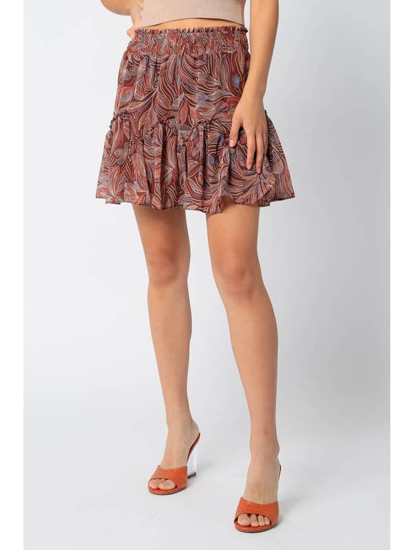 Brown Copper Joie Mini Skirt for wholesale on Faire