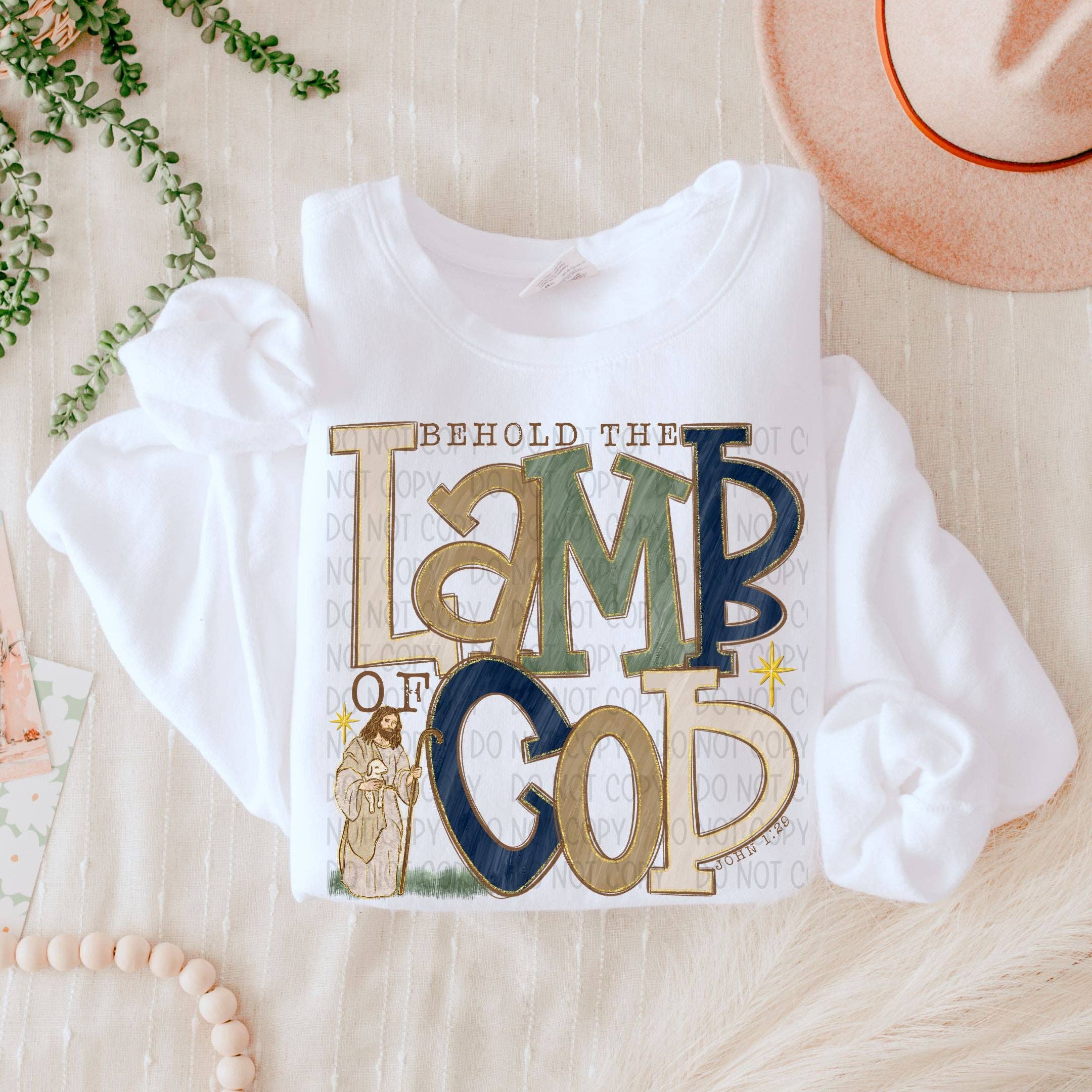 K and M Designs - Wholesale Sublimation Transfer - Behold The Lamb Of God DTF Transfer0