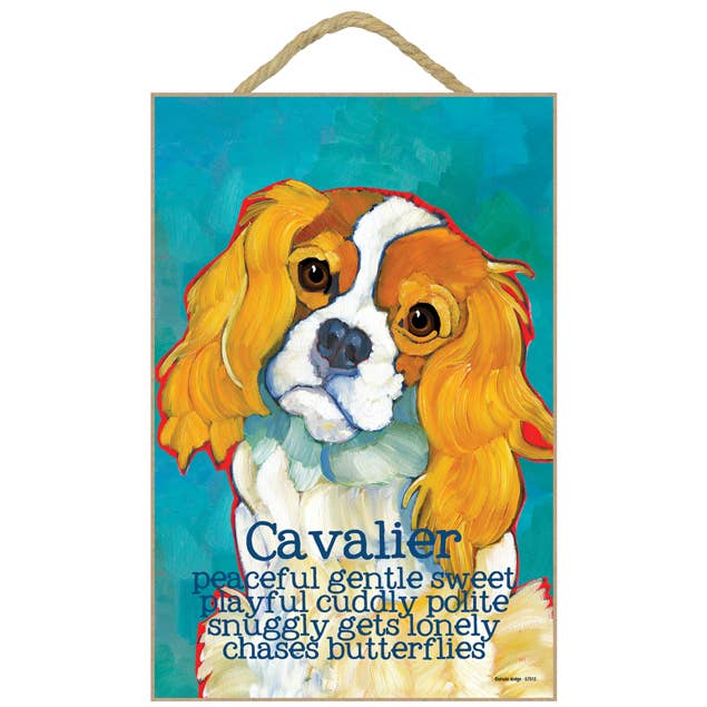 Cavalier (red & white) 7" x 10" plaque for wholesale by SJT Enterprises, Inc.