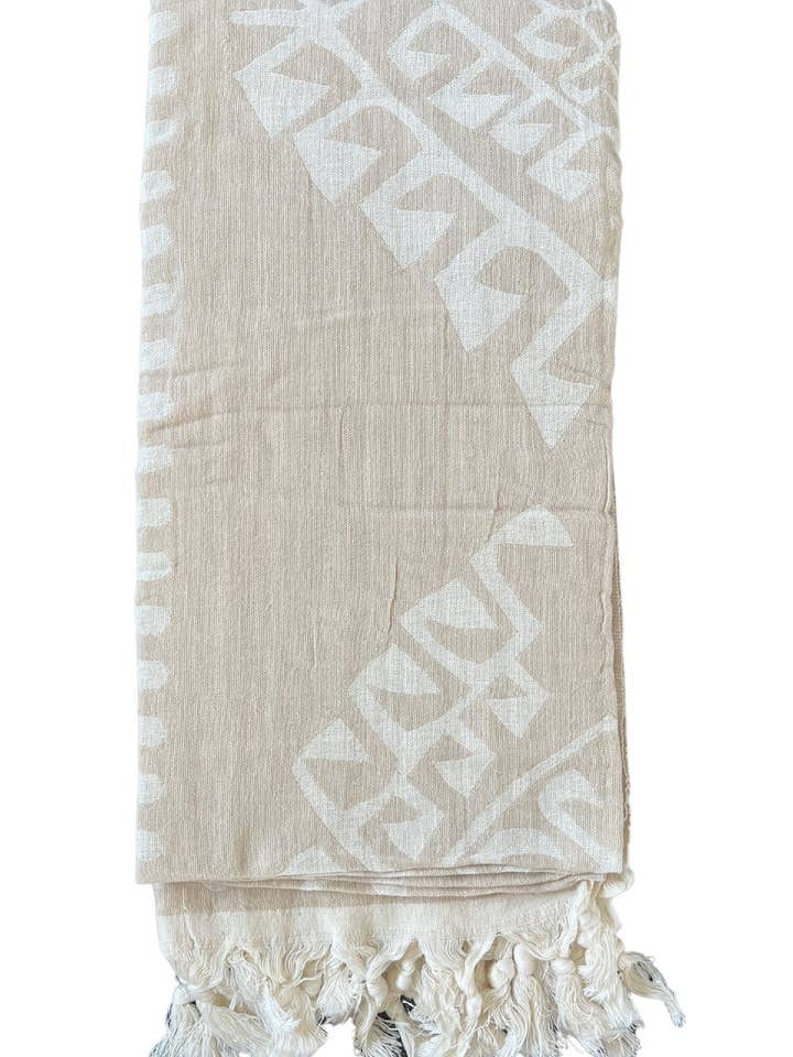 Sand Aztec Turkish Towel for wholesale by Salty Shadows