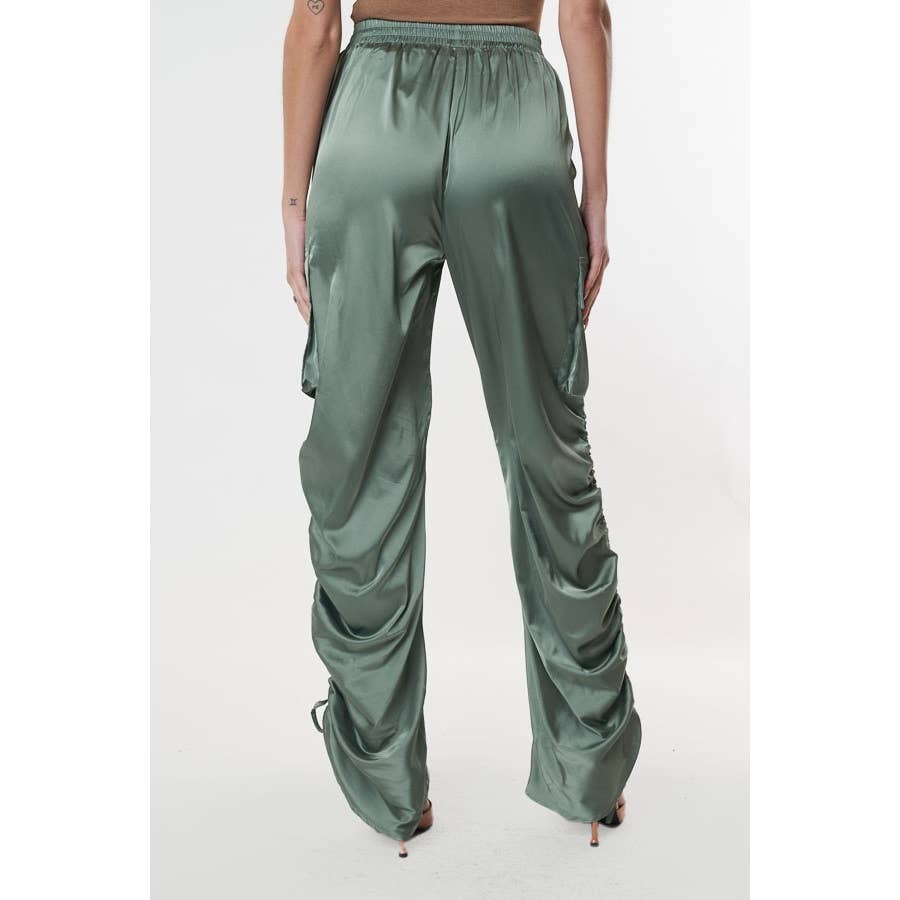 CEFIAN FASHION – wholesale Byxor - Dam – Smokeshow cargo-byxor i satin med hög midja8