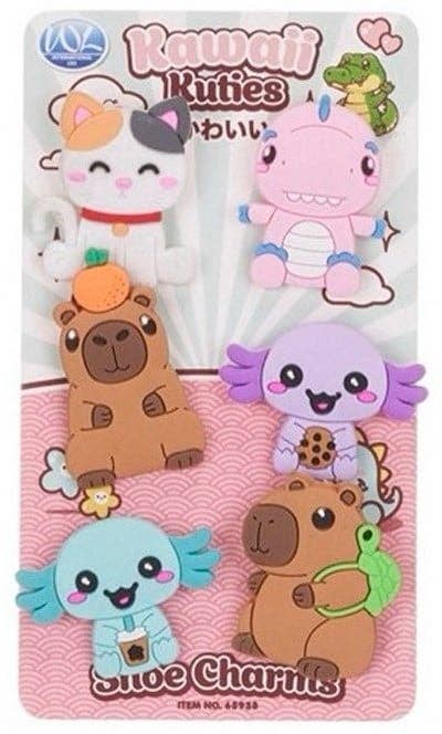 KIDDY-MOOV – Acessórios de calçado - Crianças e bebés por atacado – Conjunto de 6 enfeites para sapatos Kawaii Kuties9