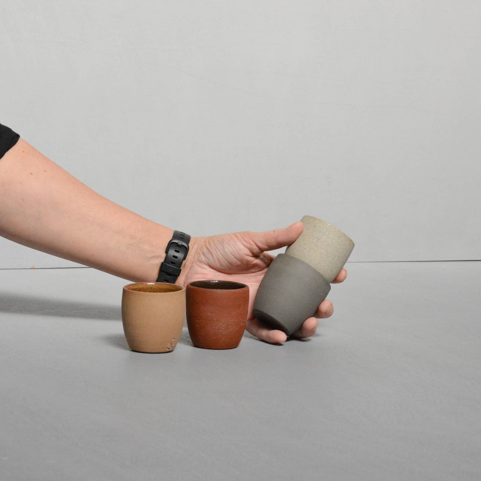 Noot ~Swart - Wholesale Coffee/Tea Cup - N+S Barista Espresso/Coffee cup 80ml/150ml - Set 4 colors.2