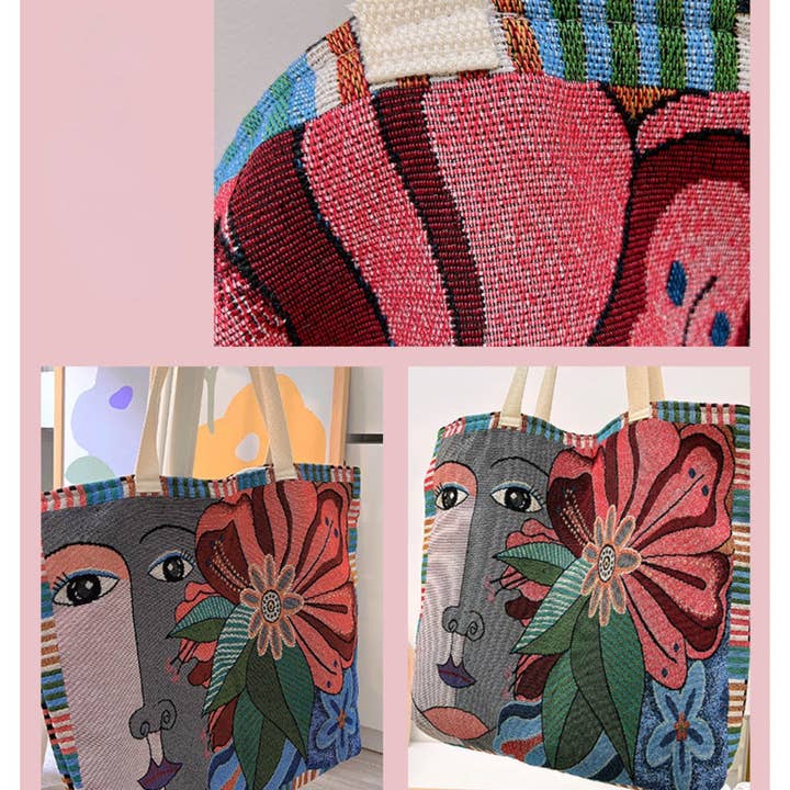 Funkyrel® Atzbranding Limited - Wholesale Tote Bag - Women's - Cosbai - Large Capacity Embroidered Tote Bag3