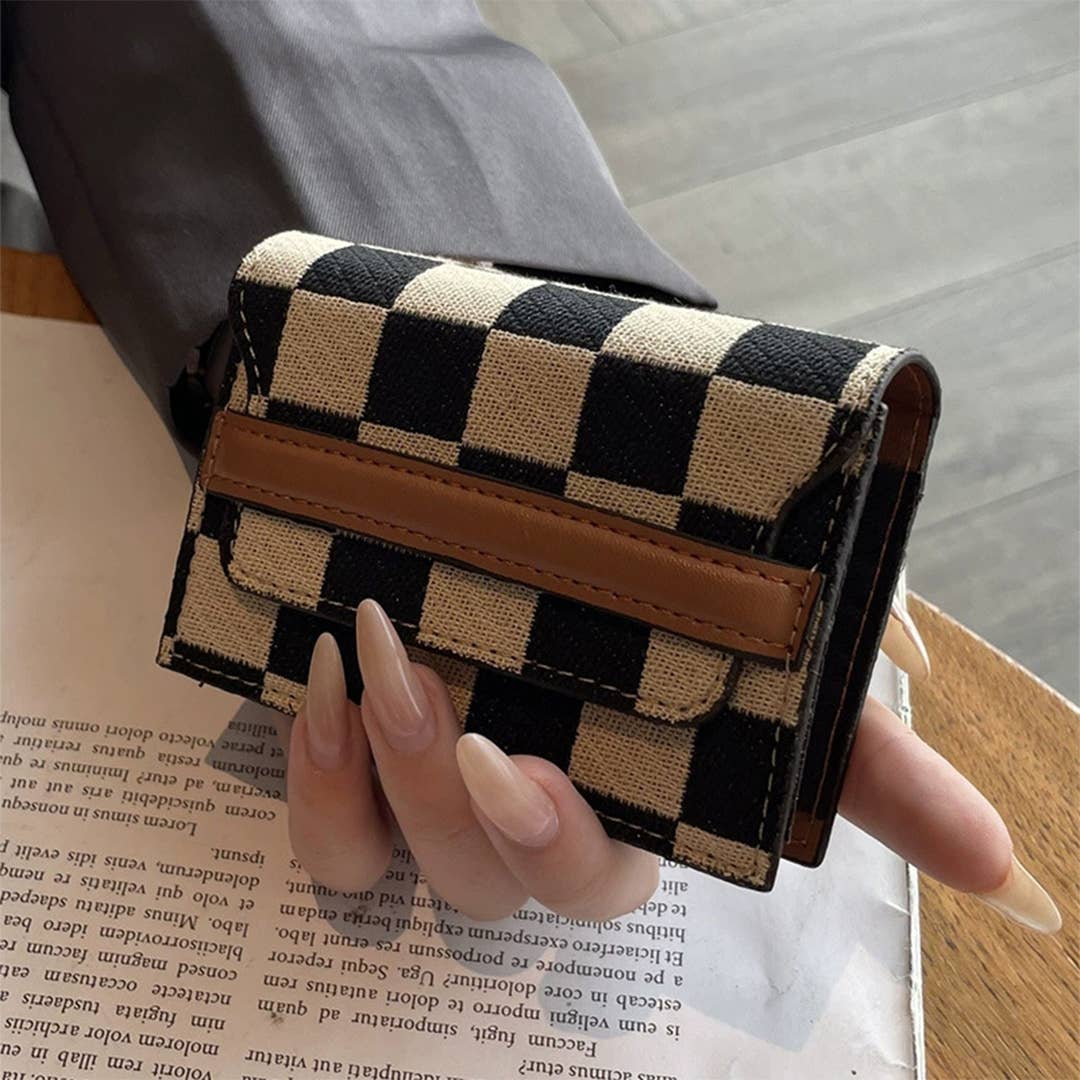 UNISHE - Wholesale Wallet - Women's - Checkered Ultra-Slim Multi-Card Holder ID Wallet ZK35651