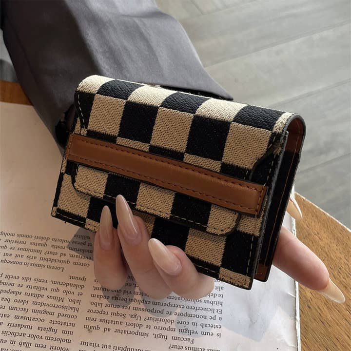 UNISHE - Wholesale Wallet - Women's - Checkered Ultra-Slim Multi-Card Holder ID Wallet ZK35651